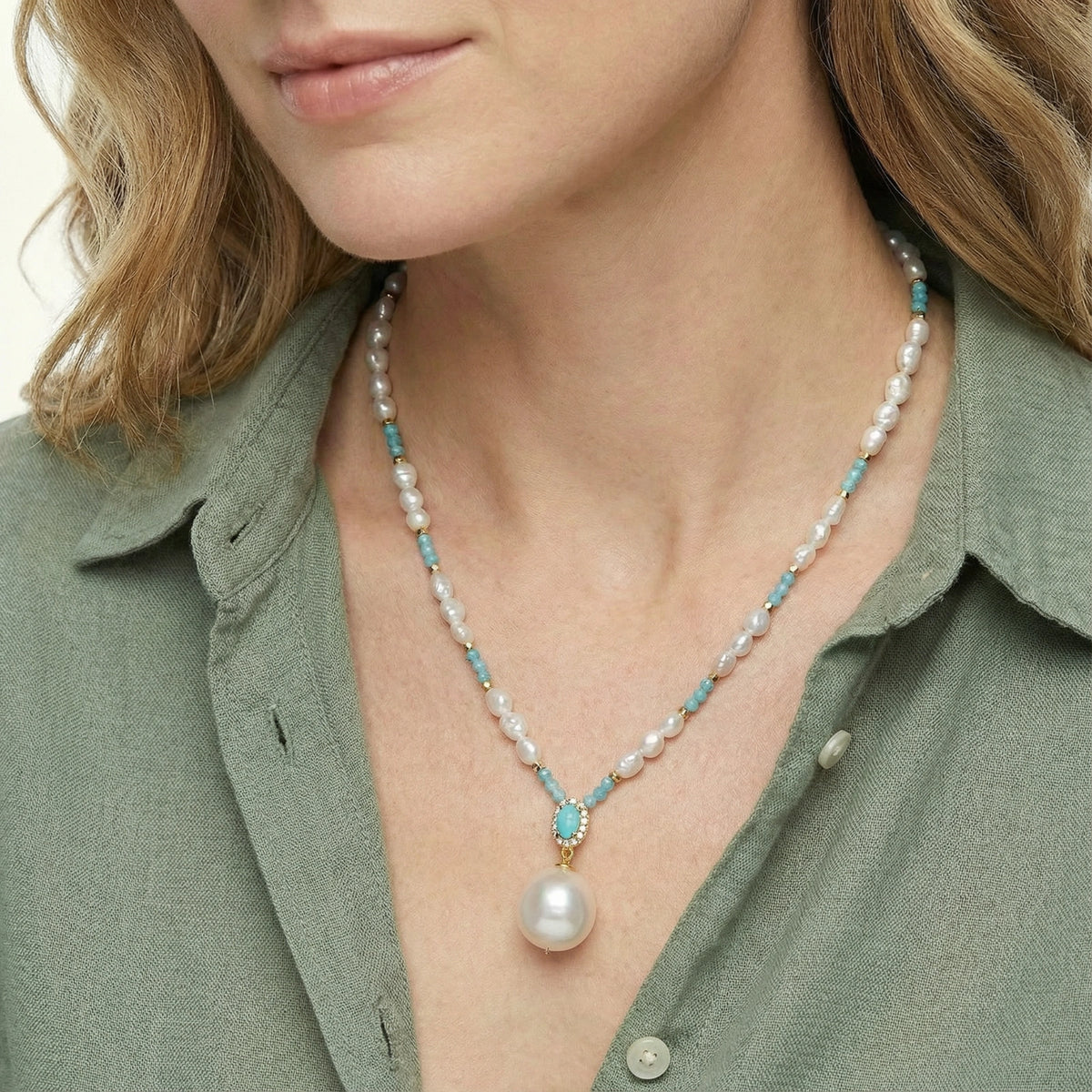 Aqua Bloom Necklace by AlbaLuxe AlbaLuxe