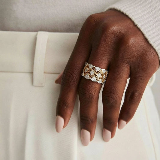 Honeycomb Crystal Power Ring by AlbaLuxe