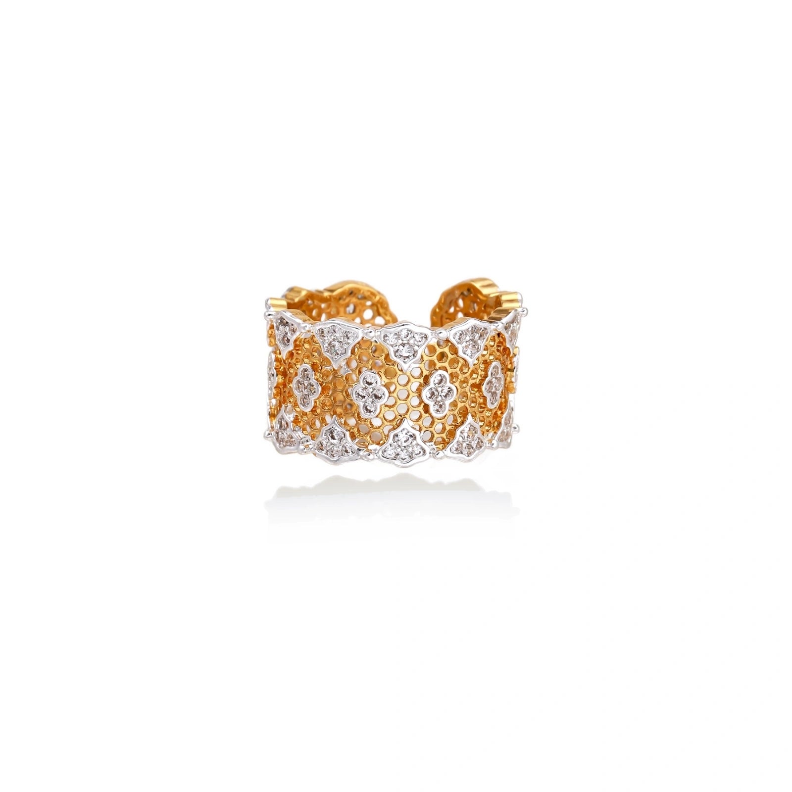 Honeycomb Crystal Power Ring by AlbaLuxe