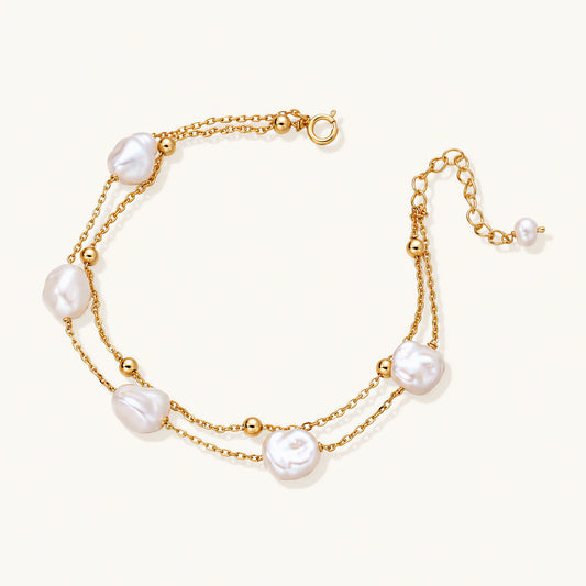 Baroque Pearl Layered Bracelet by AlbaLuxe AlbaLuxe