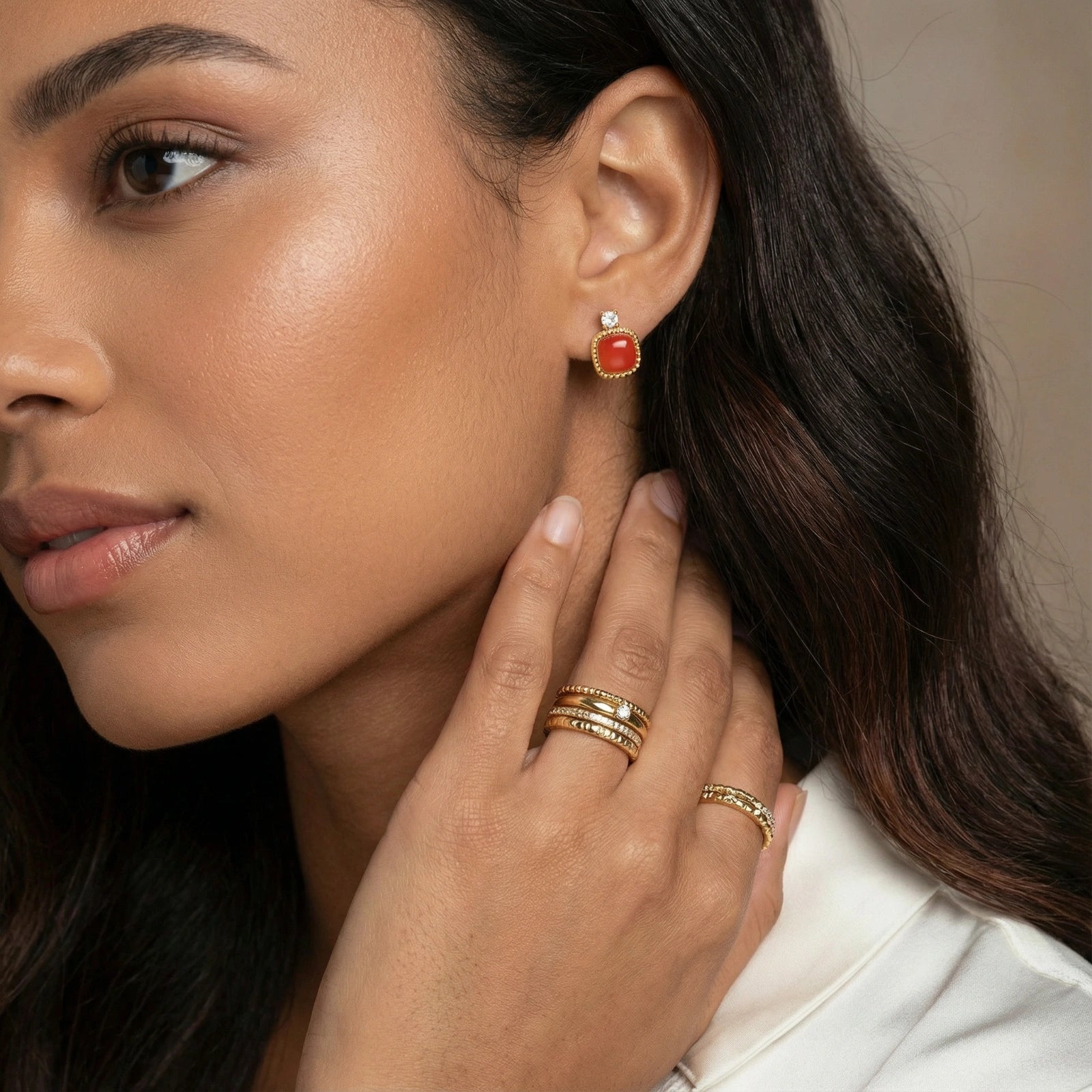 Heritage Agate Studs by AlbaLuxe