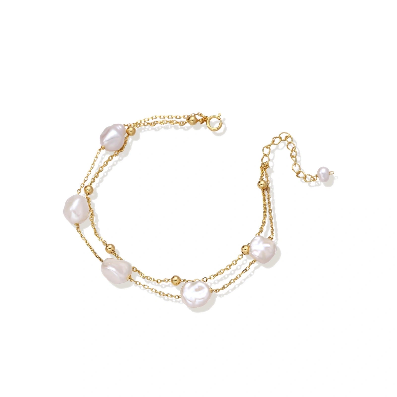 Baroque Pearl Layered Bracelet by AlbaLuxe