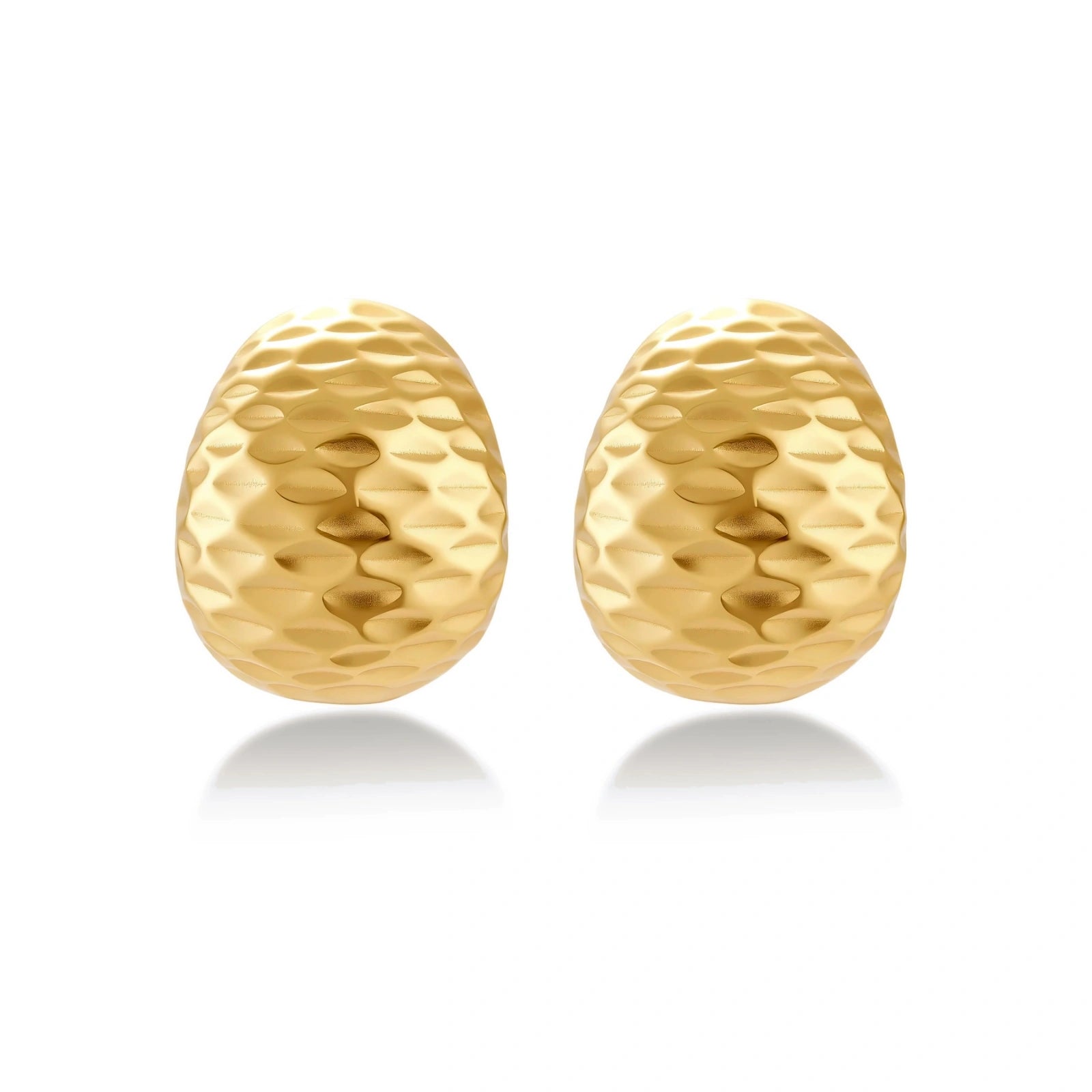 Hammered Gold Huggies by AlbaLuxe