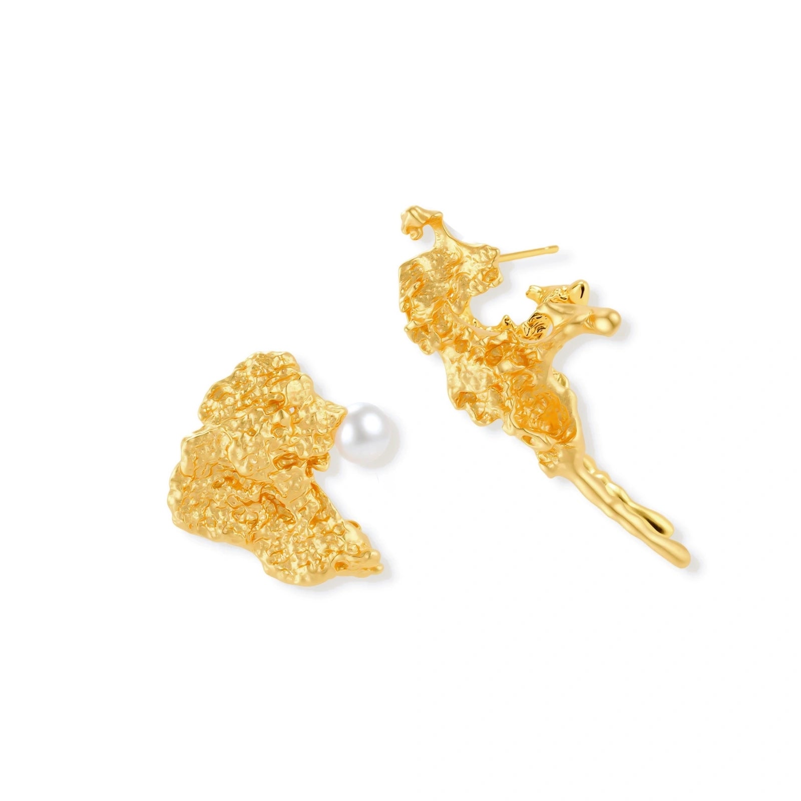 Coral Reef Asymmetrical Studs by AlbaLuxe
