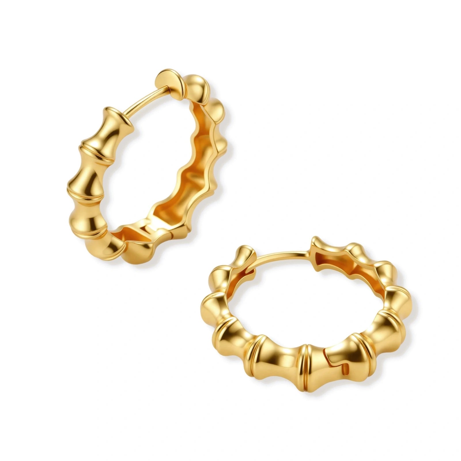 Bamboo Segment Hoops by AlbaLuxe