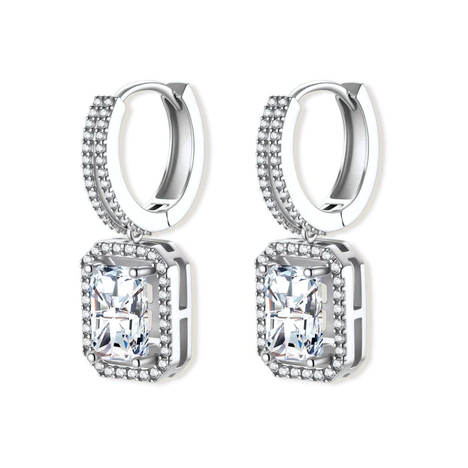 Emerald Cut Moissanite Drops by AlbaLuxe