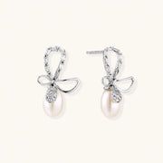 Crystal Bow Pearl Drops by AlbaLuxe AlbaLuxe