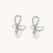 Crystal Bow Pearl Drops by AlbaLuxe AlbaLuxe