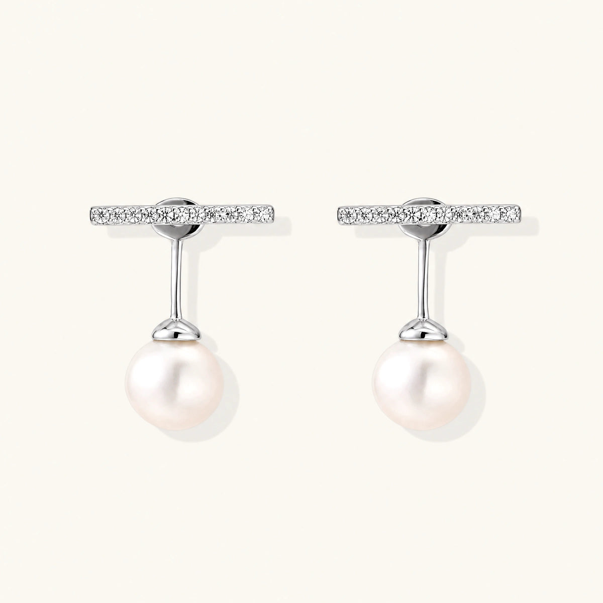 Pearl Drop T-Bar Earrings by AlbaLuxe AlbaLuxe
