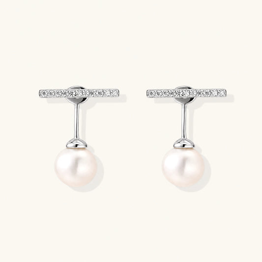 Pearl Drop T-Bar Earrings by AlbaLuxe AlbaLuxe