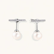 Pearl Drop T-Bar Earrings by AlbaLuxe AlbaLuxe