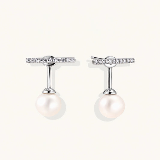 Pearl Drop T-Bar Earrings by AlbaLuxe AlbaLuxe