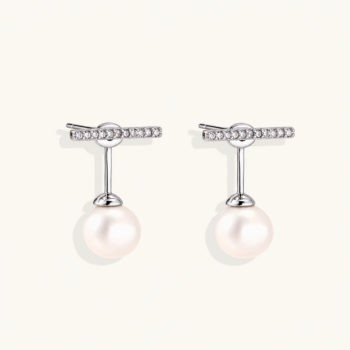 Pearl Drop T-Bar Earrings by AlbaLuxe AlbaLuxe