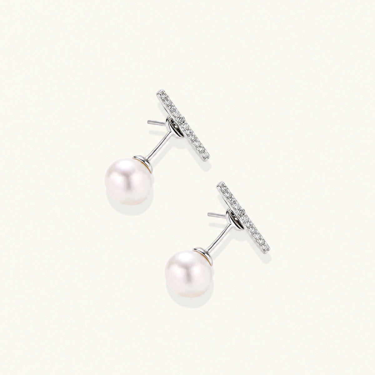 Pearl Drop T-Bar Earrings by AlbaLuxe AlbaLuxe