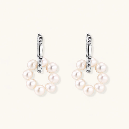 Pearl Cluster Huggie Hoops by AlbaLuxe AlbaLuxe
