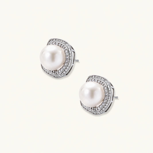 Halo Pearl Studs by AlbaLuxe AlbaLuxe