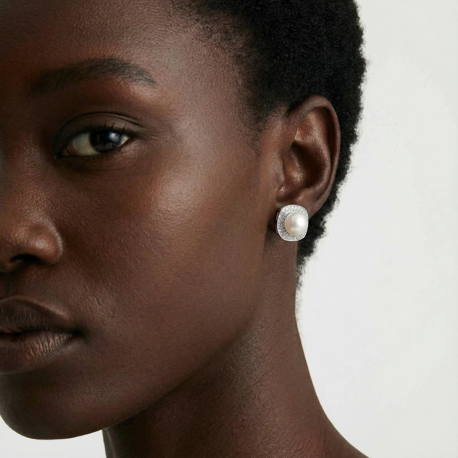 Halo Pearl Studs by AlbaLuxe