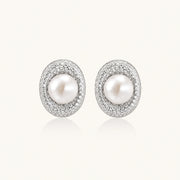 Pearl Halo Stud Earrings by AlbaLuxe AlbaLuxe