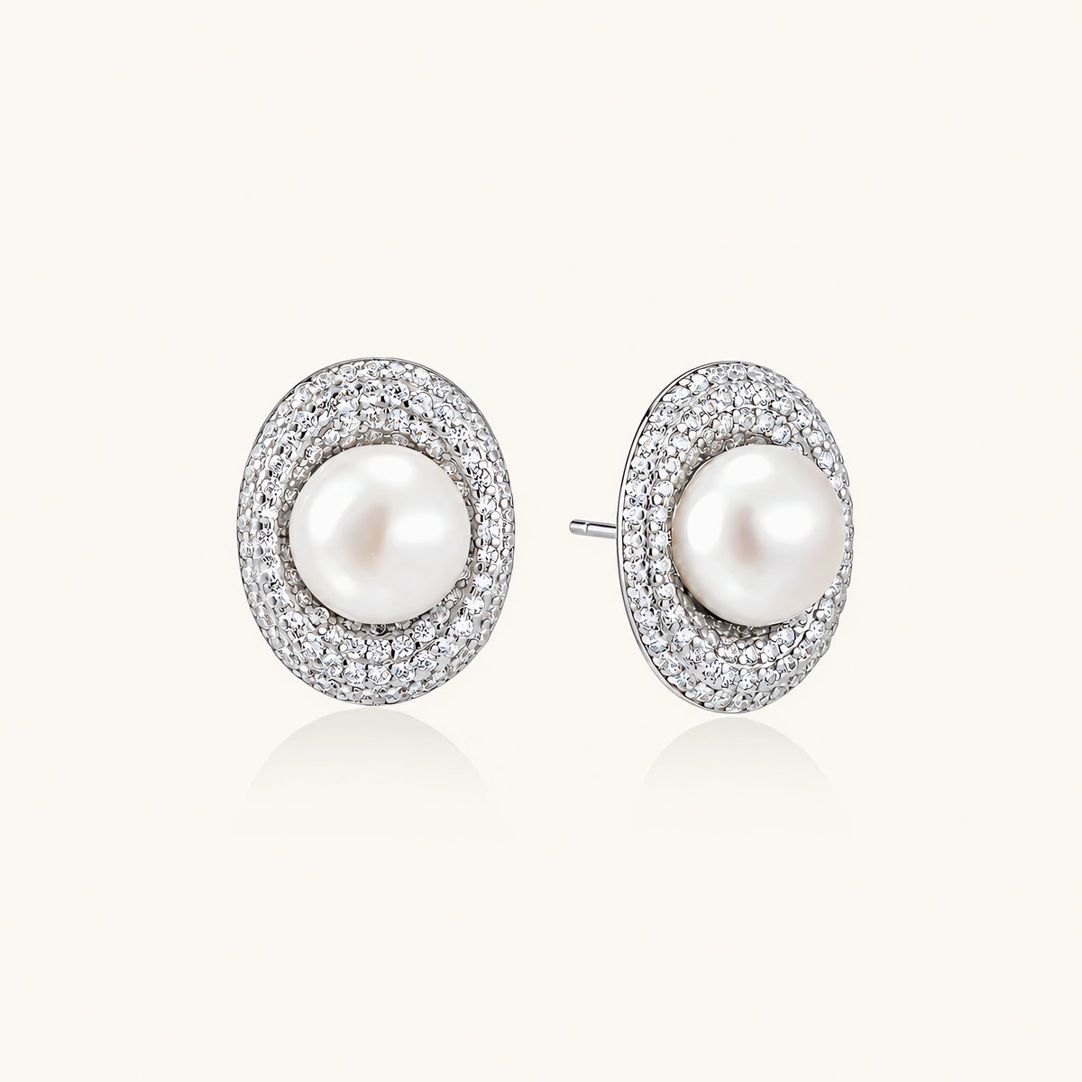 Pearl Halo Stud Earrings by AlbaLuxe AlbaLuxe