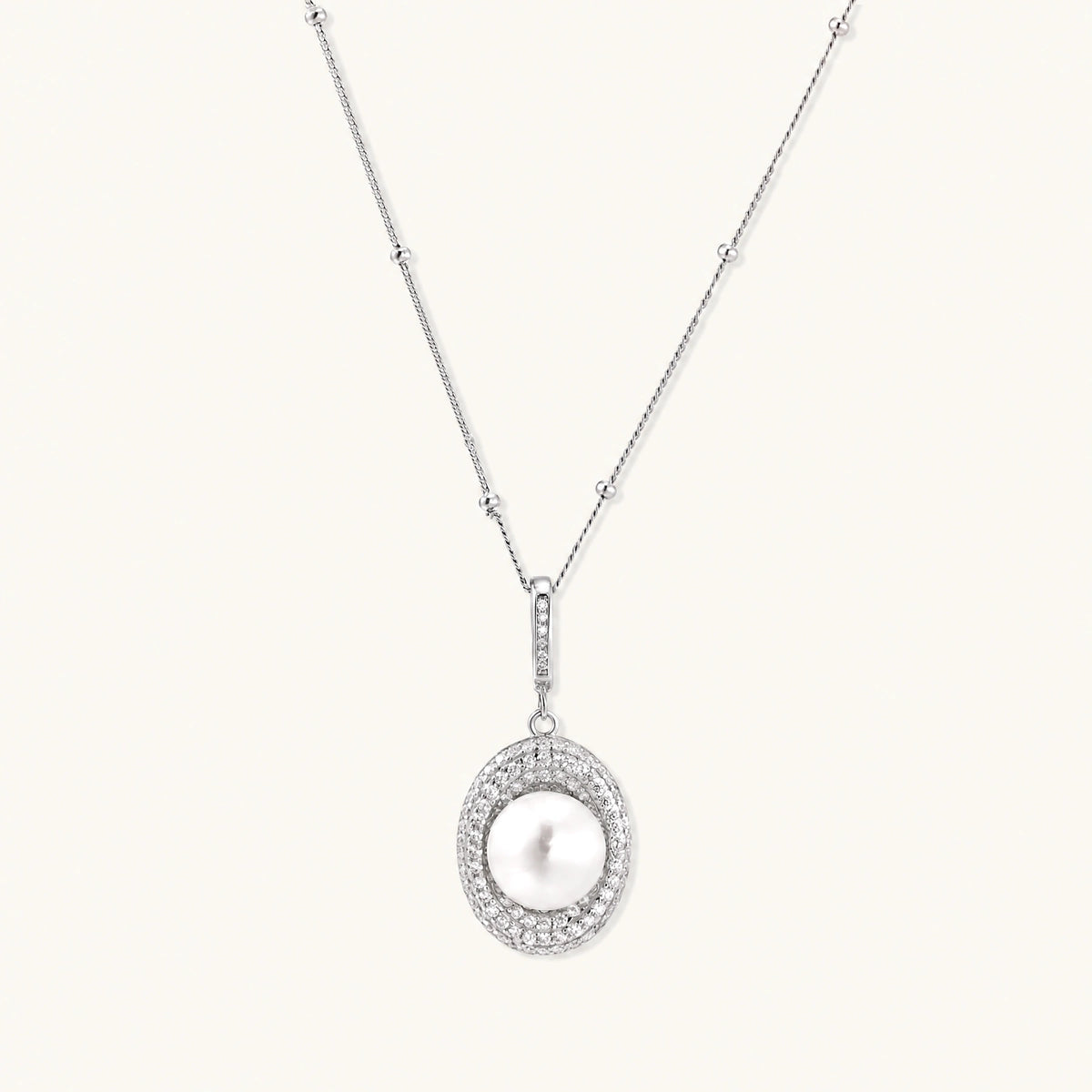 Pearl Halo Necklace by AlbaLuxe AlbaLuxe