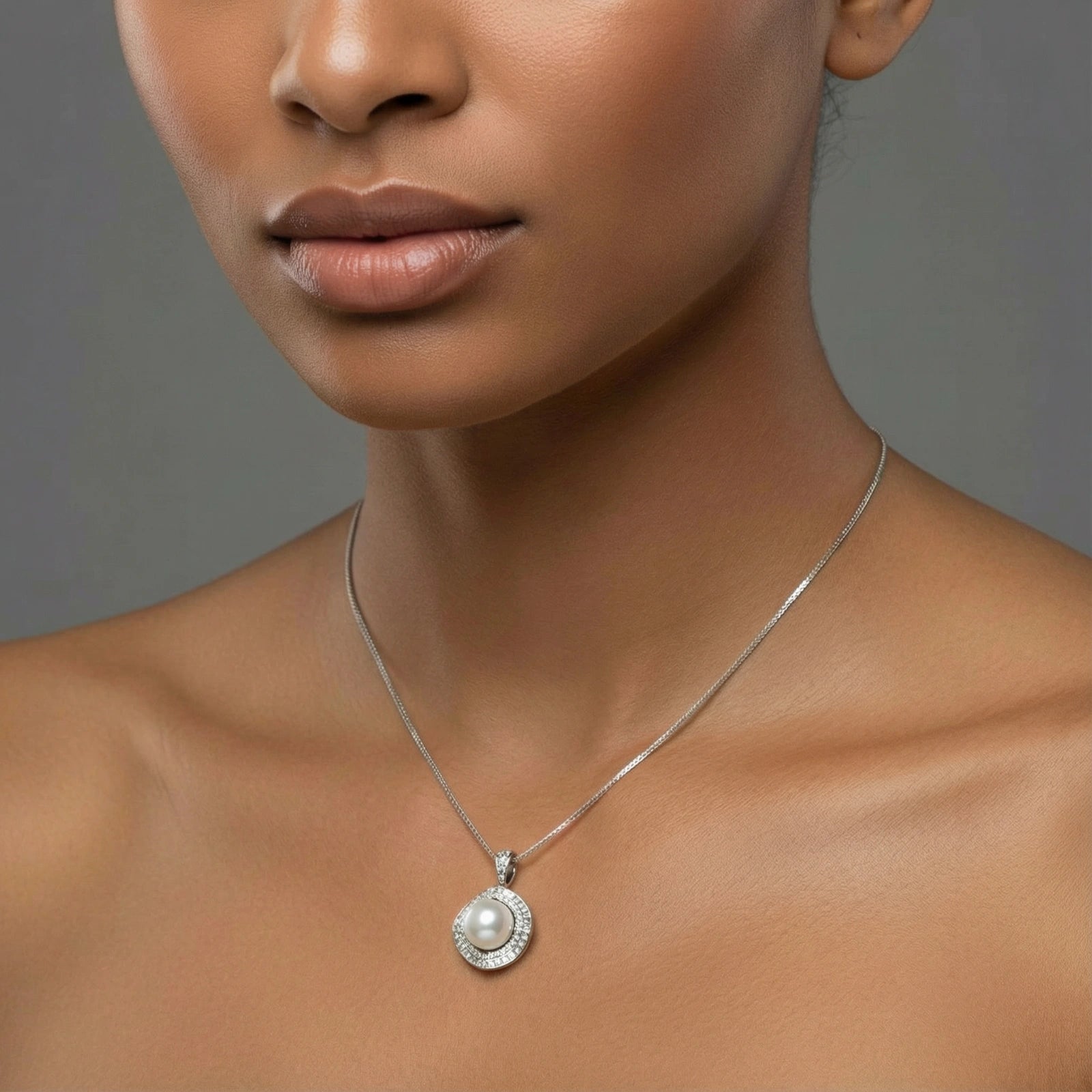 Halo Pearl Statement Necklace by AlbaLuxe
