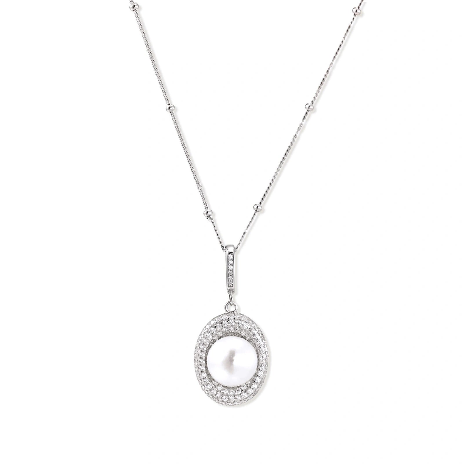 Pearl Halo Necklace by AlbaLuxe