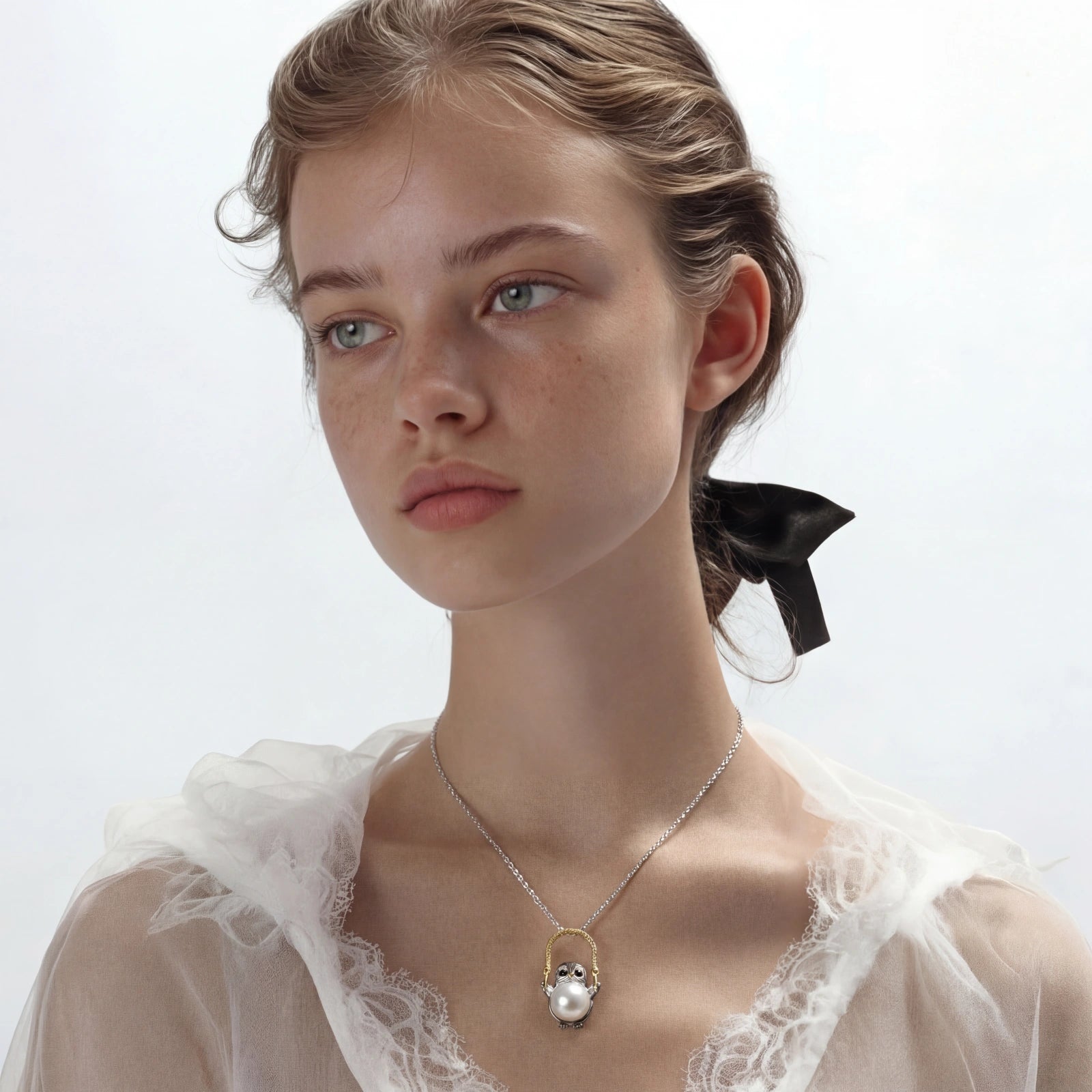 Wise Owl Pearl Necklace by AlbaLuxe AlbaLuxe