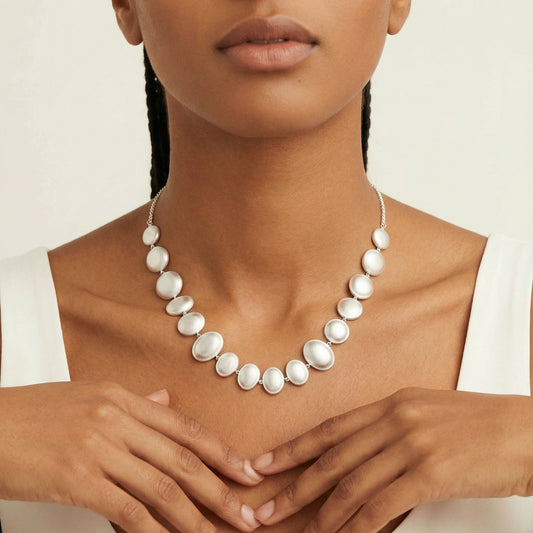 Lunar Sterling Silver Arc Necklace by AlbaLuxe AlbaLuxe