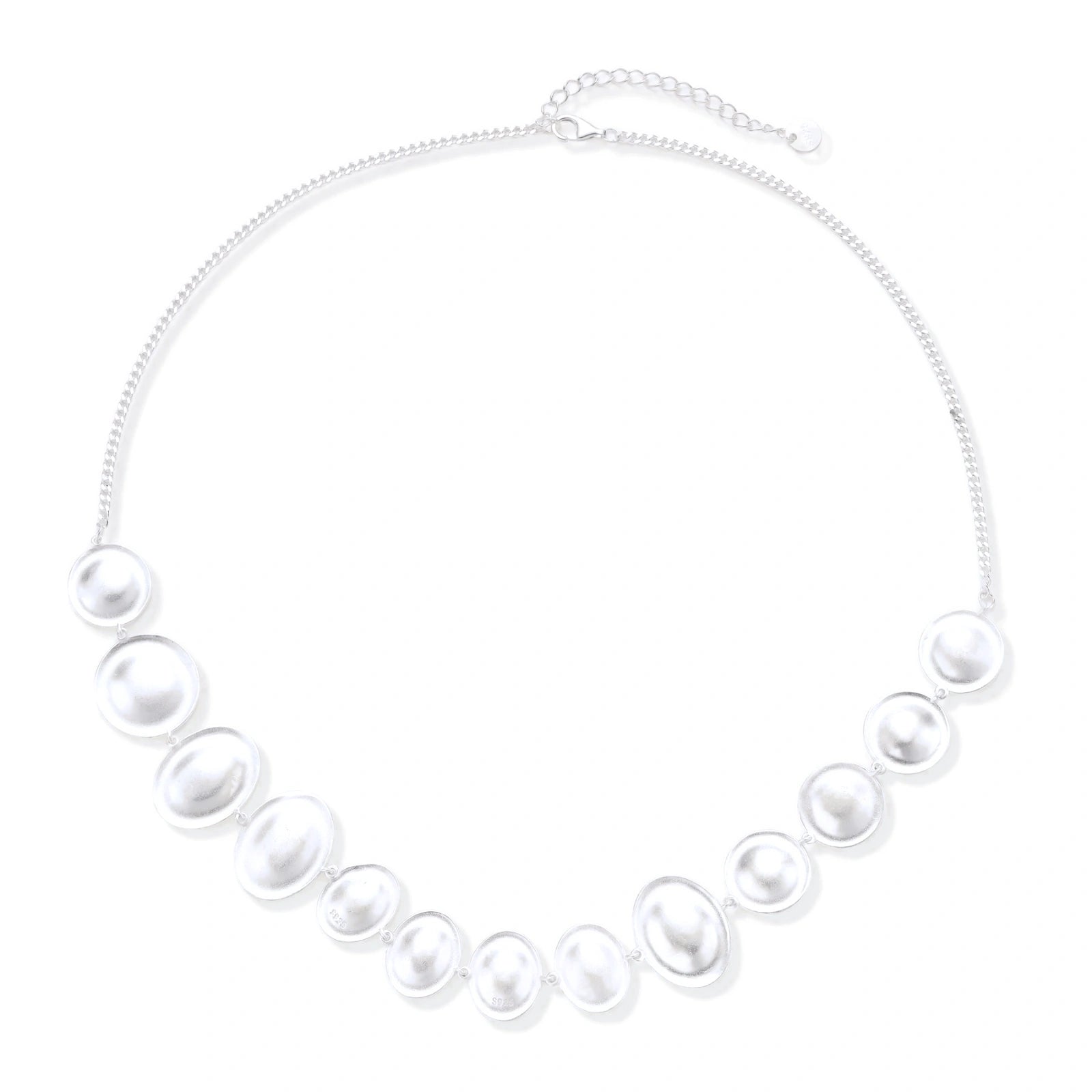 Lunar Silver Arc Necklace by AlbaLuxe