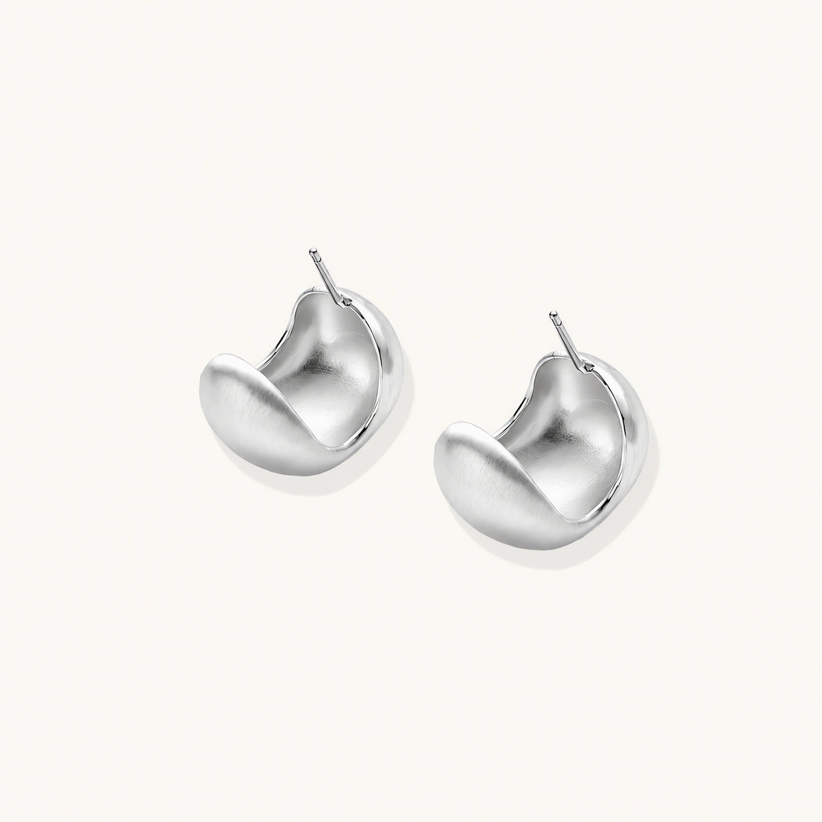 Brushed Silver Studs by AlbaLuxe AlbaLuxe