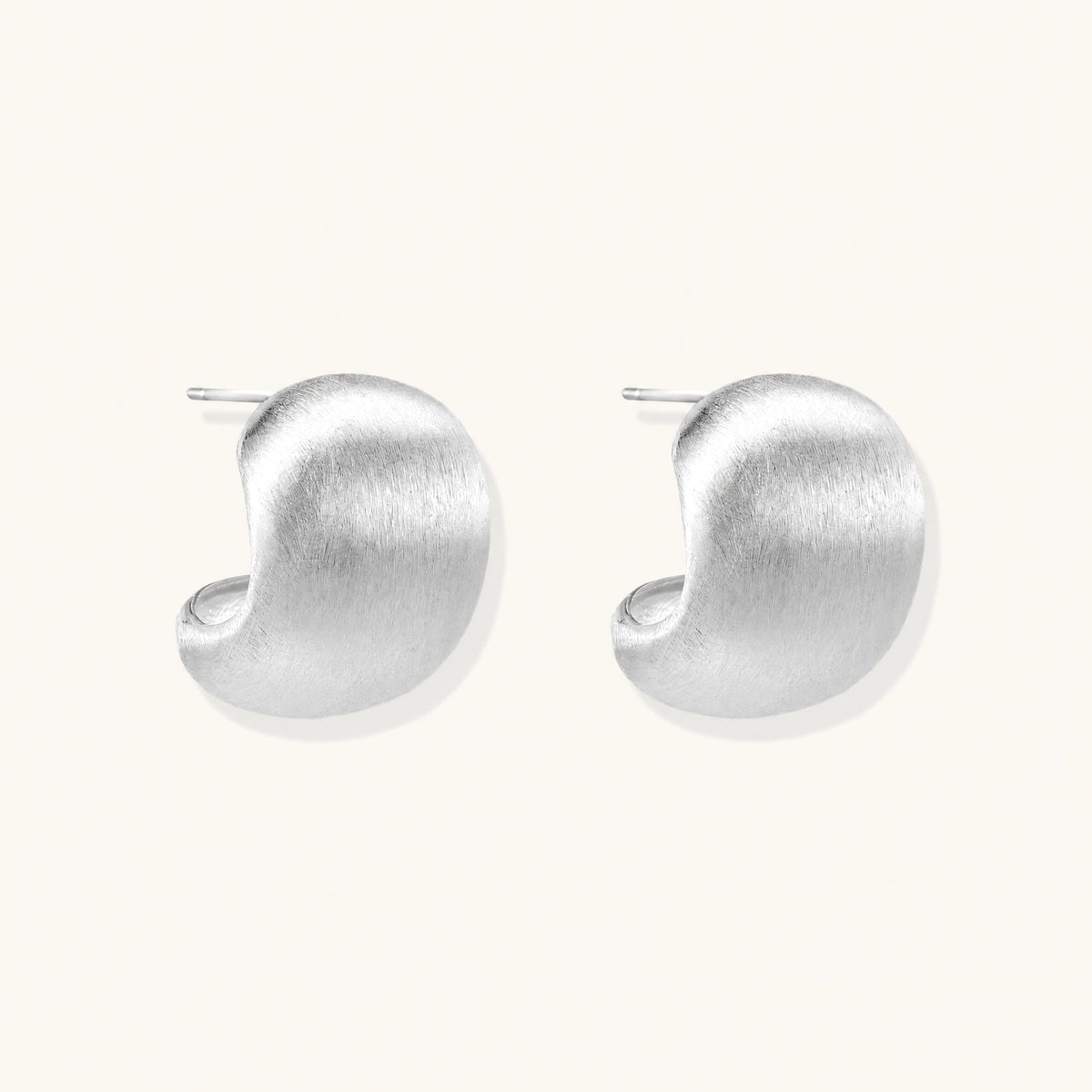 Brushed Silver Studs by AlbaLuxe AlbaLuxe