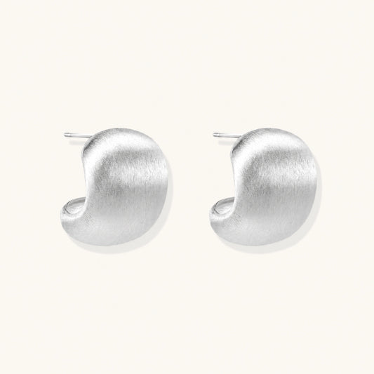 Brushed Silver Studs by AlbaLuxe AlbaLuxe
