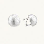 Brushed Silver Dome Earrings by AlbaLuxe AlbaLuxe