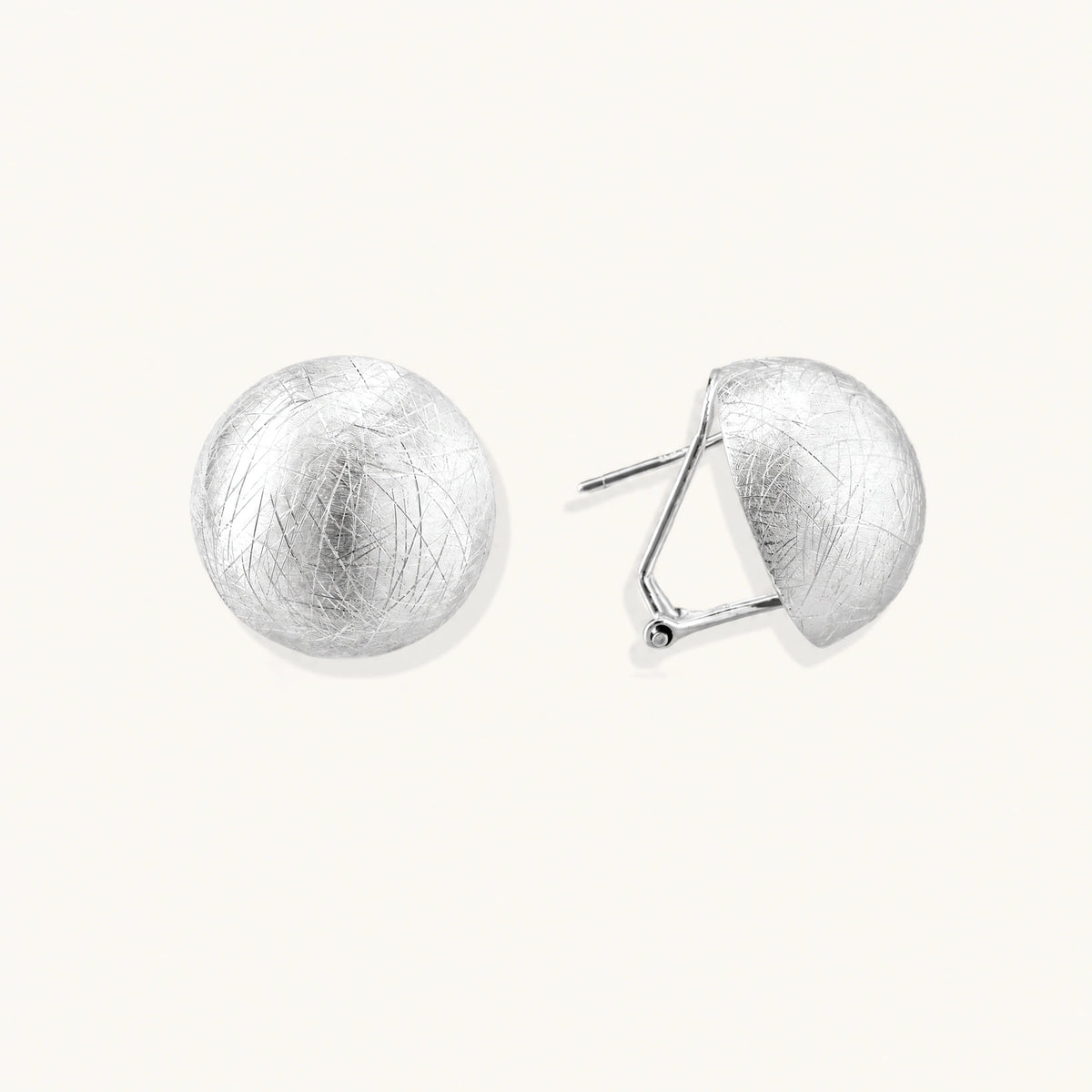 Brushed Silver Dome Earrings by AlbaLuxe AlbaLuxe