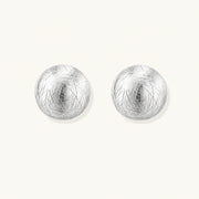 Brushed Silver Dome Earrings by AlbaLuxe AlbaLuxe