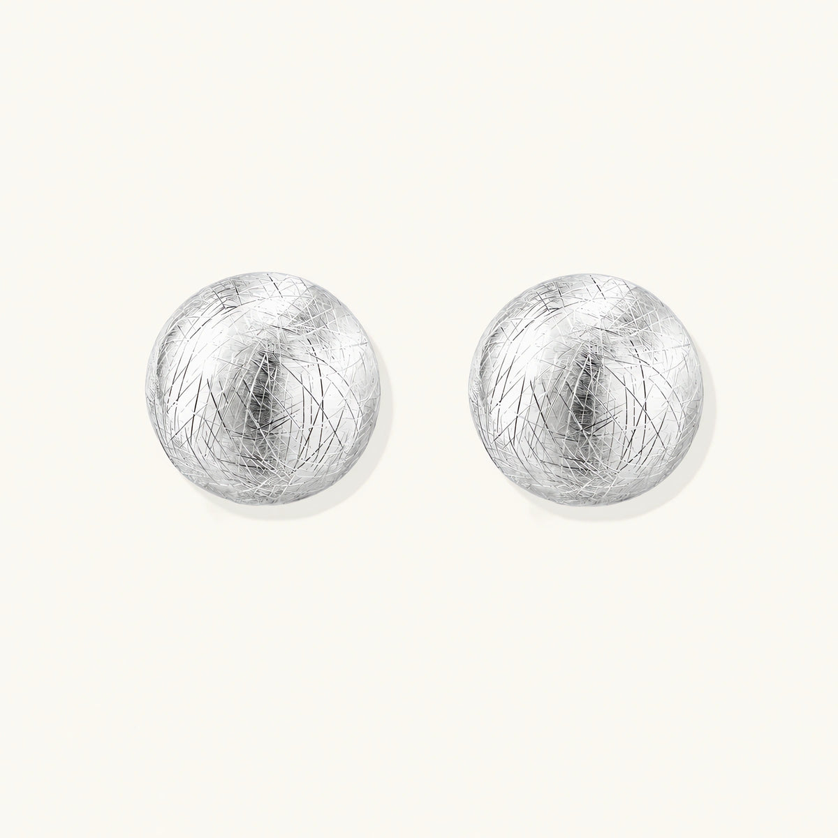 Brushed Silver Dome Earrings by AlbaLuxe AlbaLuxe