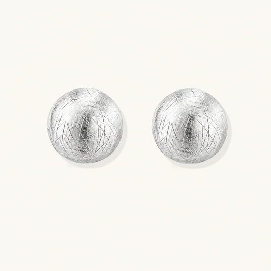 Brushed Silver Dome Earrings by AlbaLuxe AlbaLuxe