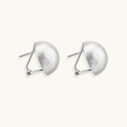 Brushed Silver Dome Earrings by AlbaLuxe AlbaLuxe