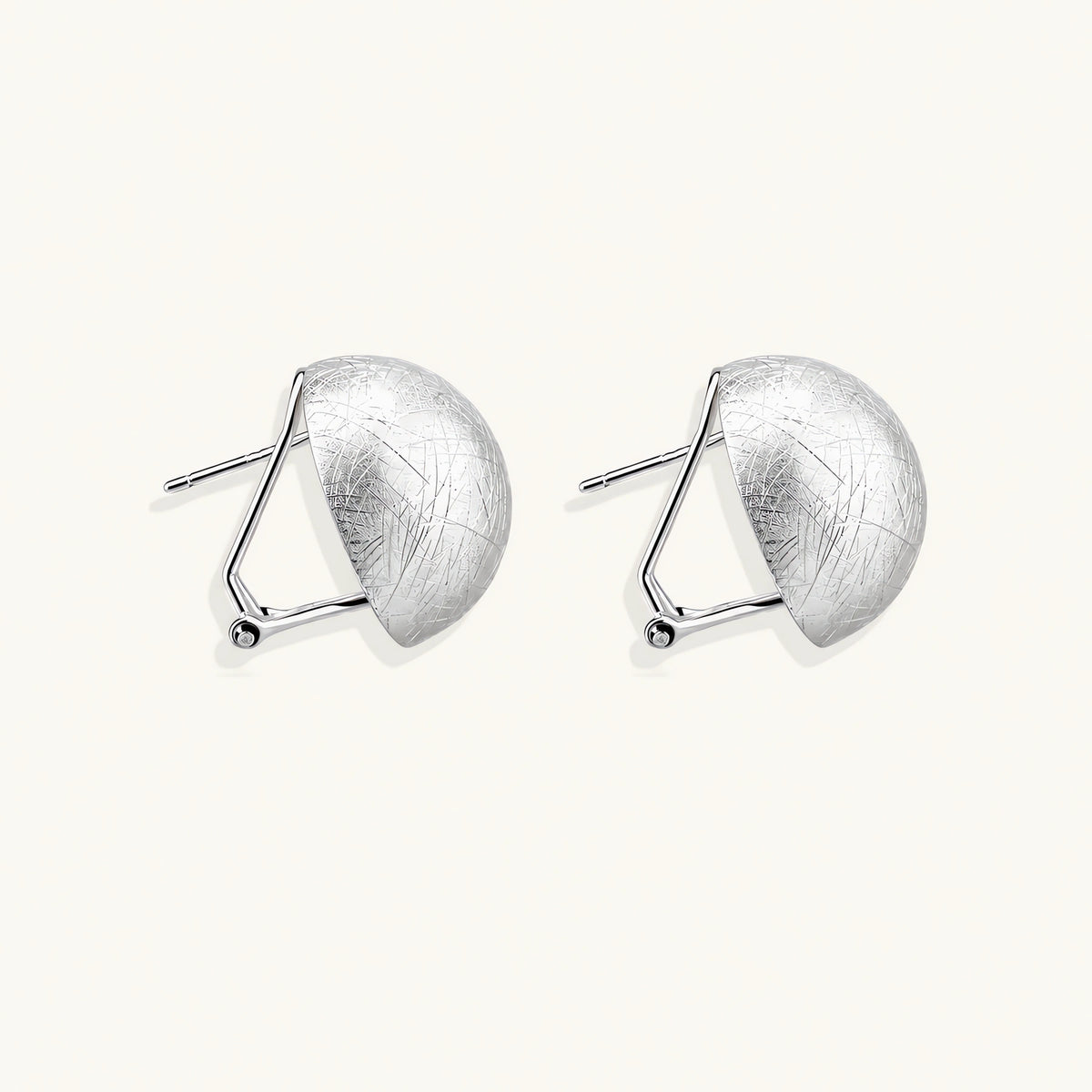 Brushed Silver Dome Earrings by AlbaLuxe AlbaLuxe