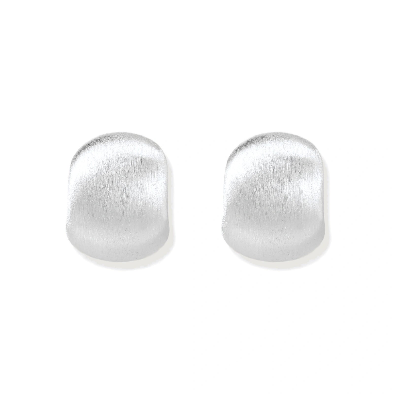 Brushed Silver Studs by AlbaLuxe
