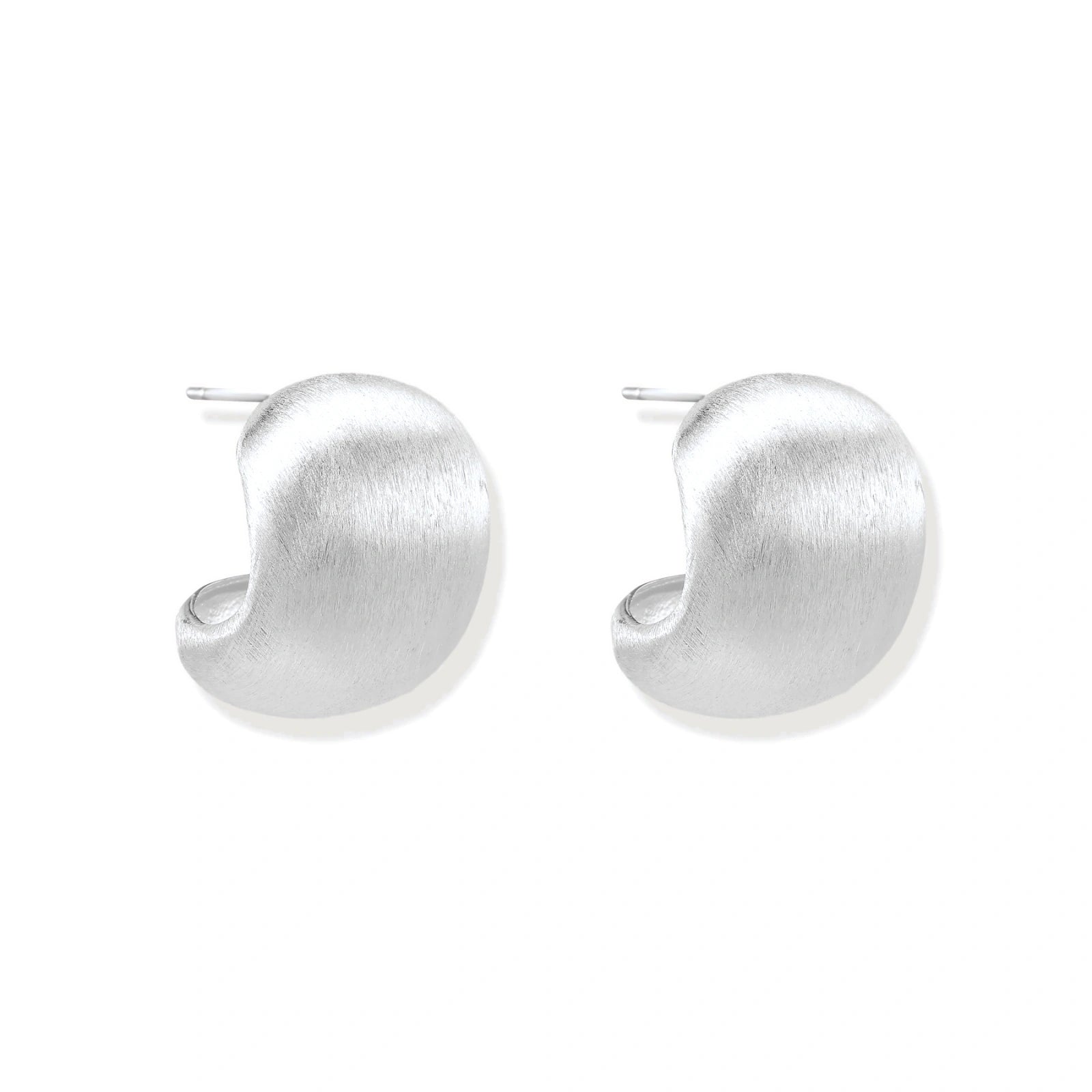 Brushed Silver Studs by AlbaLuxe