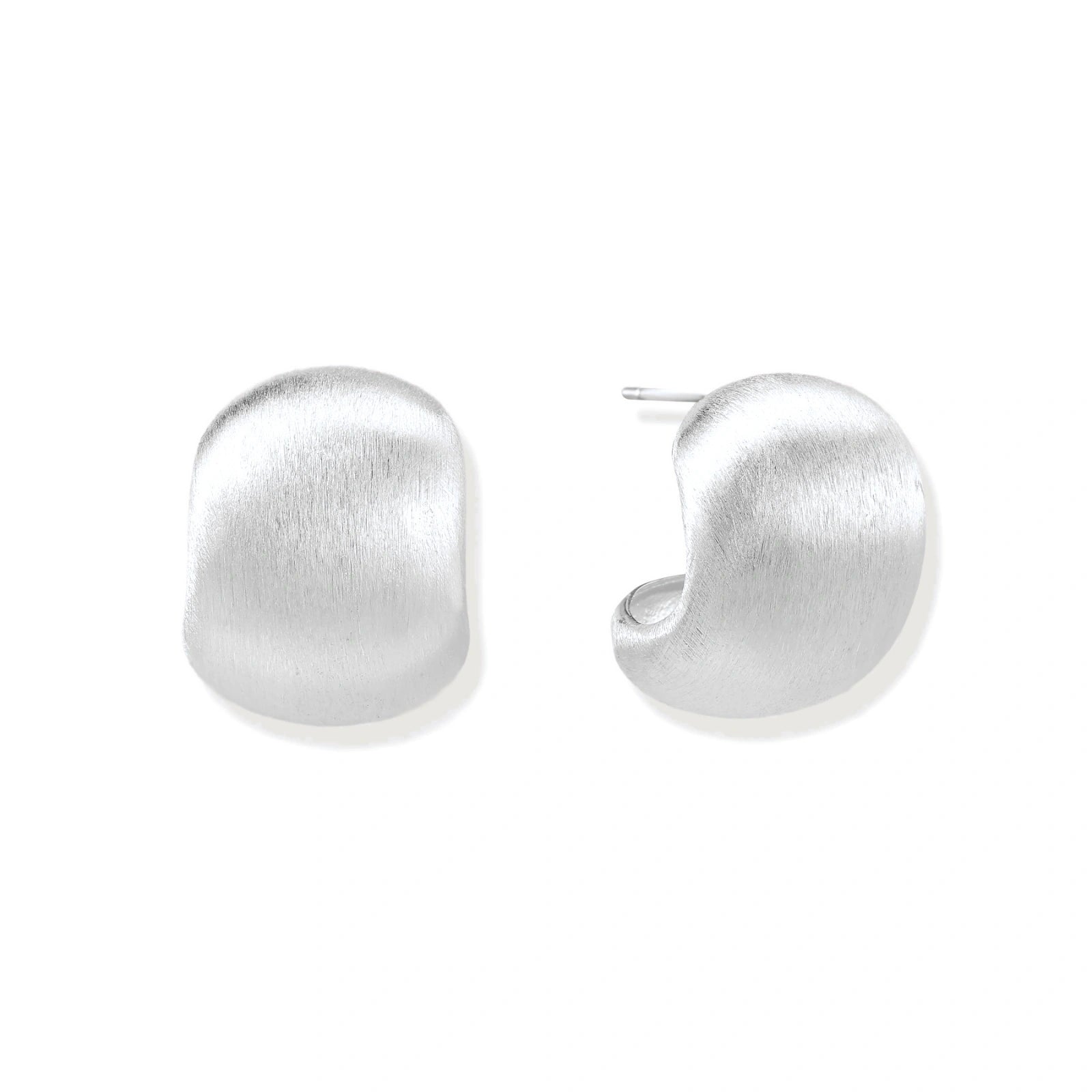 Brushed Silver Studs by AlbaLuxe