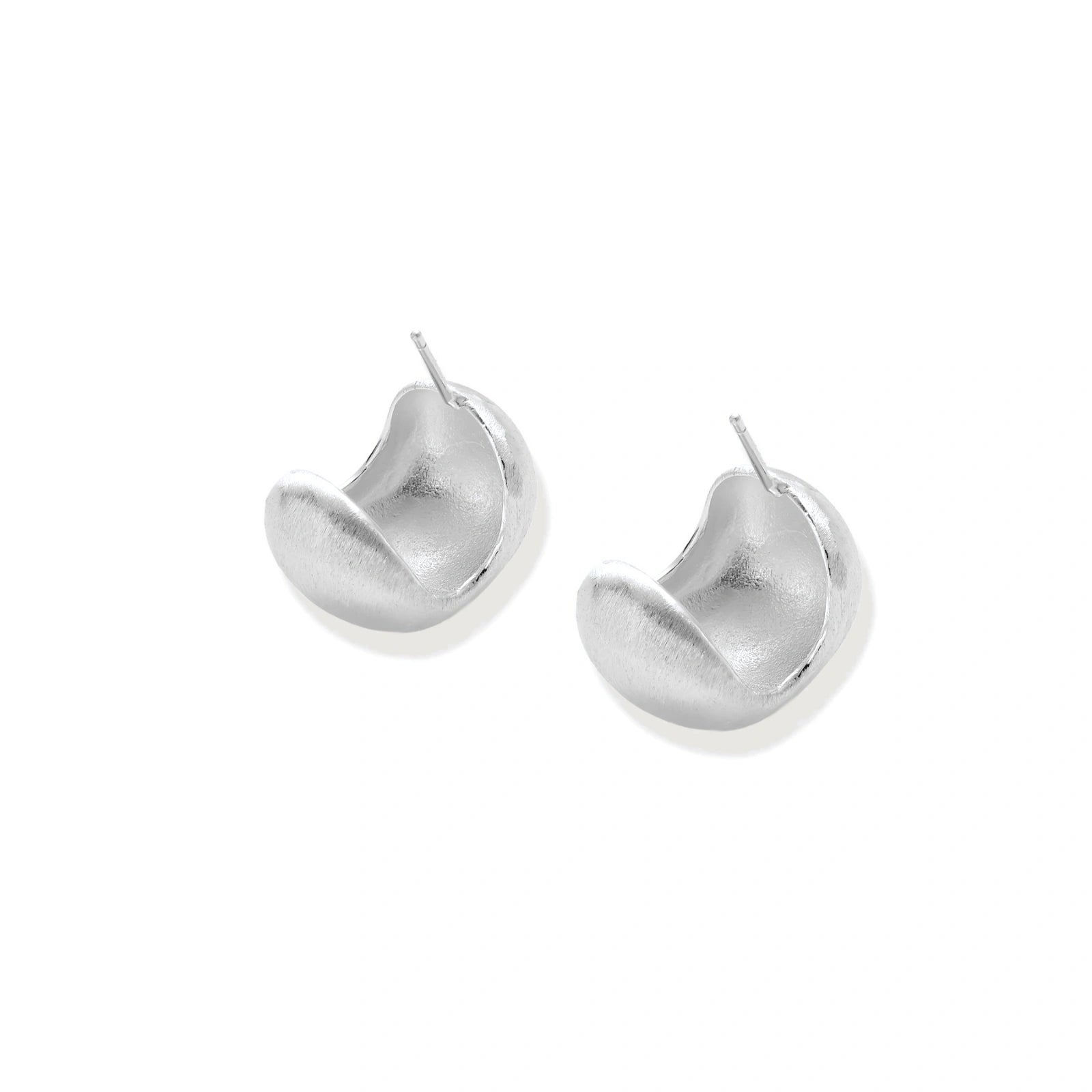 Brushed Silver Studs by AlbaLuxe