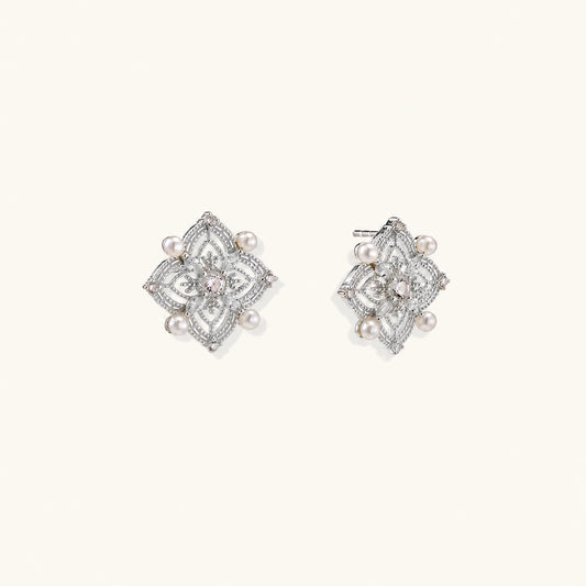 Celestial Pearl Cross Studs by AlbaLuxe AlbaLuxe