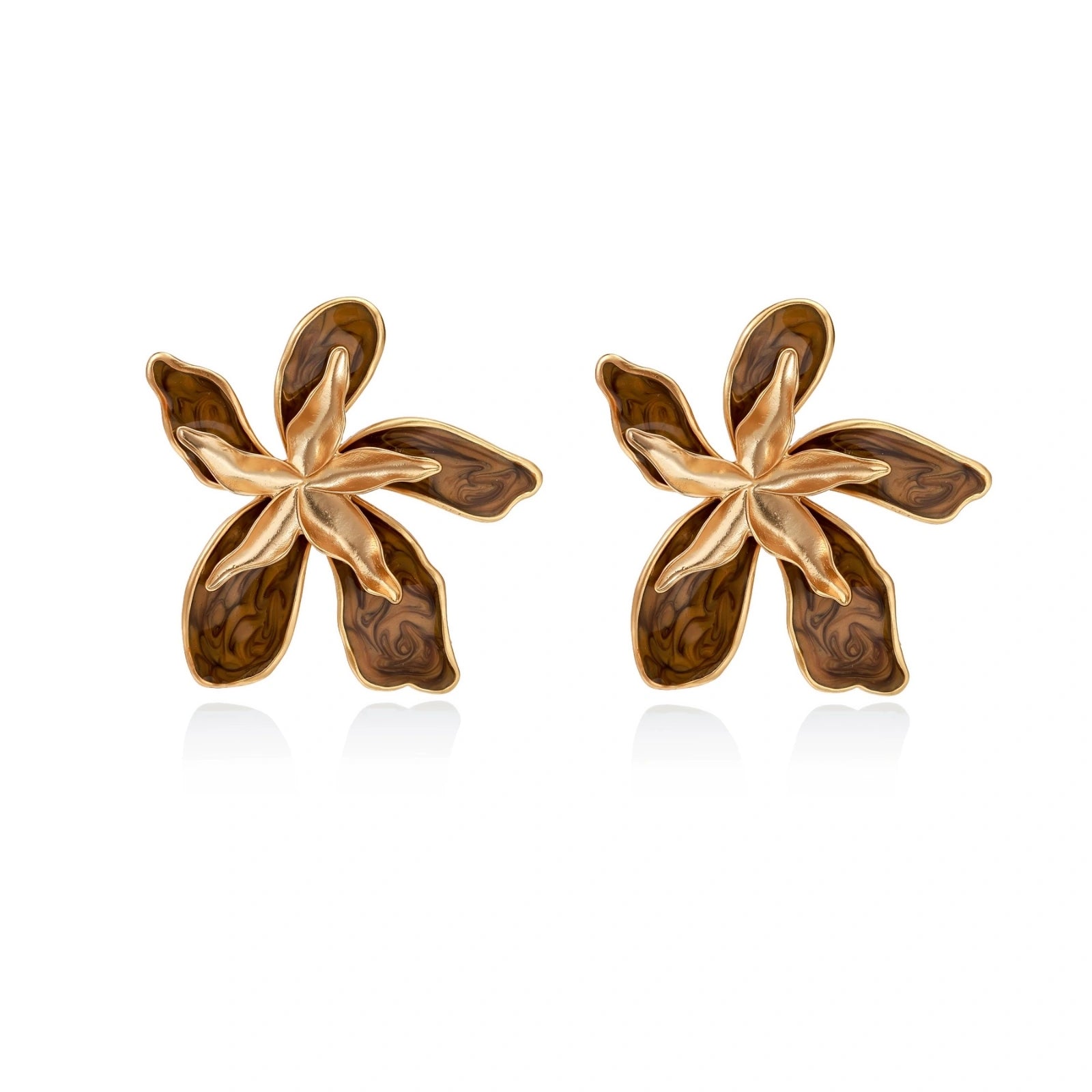 Golden Petal Statement Earrings by AlbaLuxe