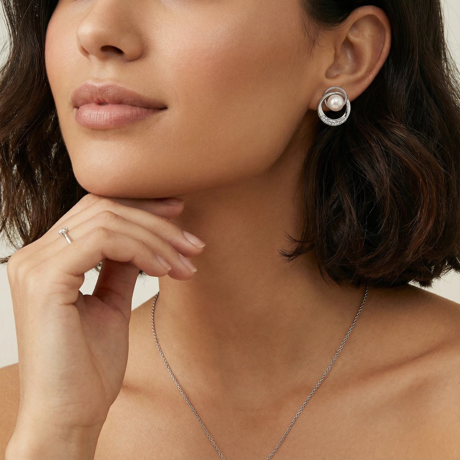 Pearl Orbit Studs by AlbaLuxe