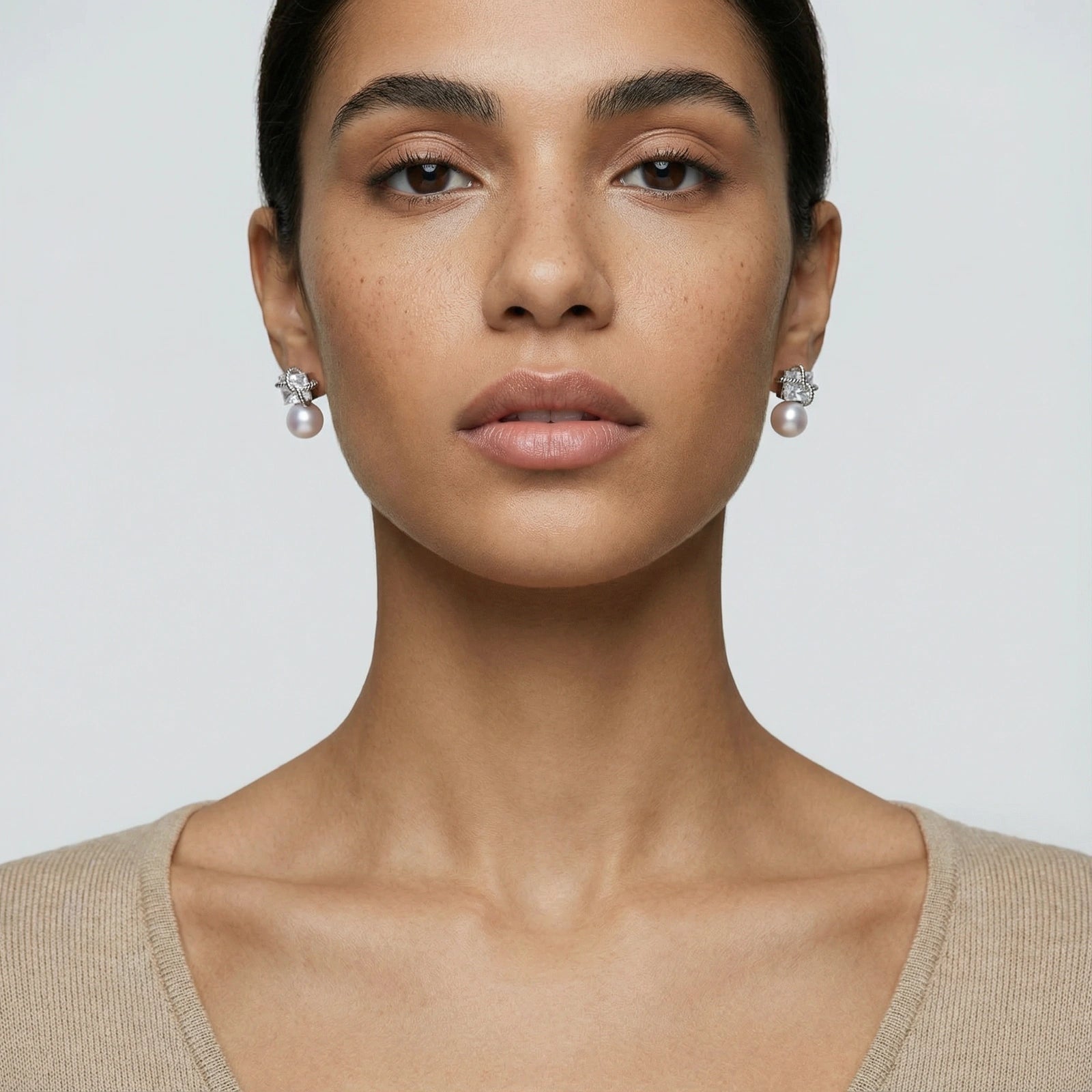 Stardust Pearl Drop Earrings by AlbaLuxe