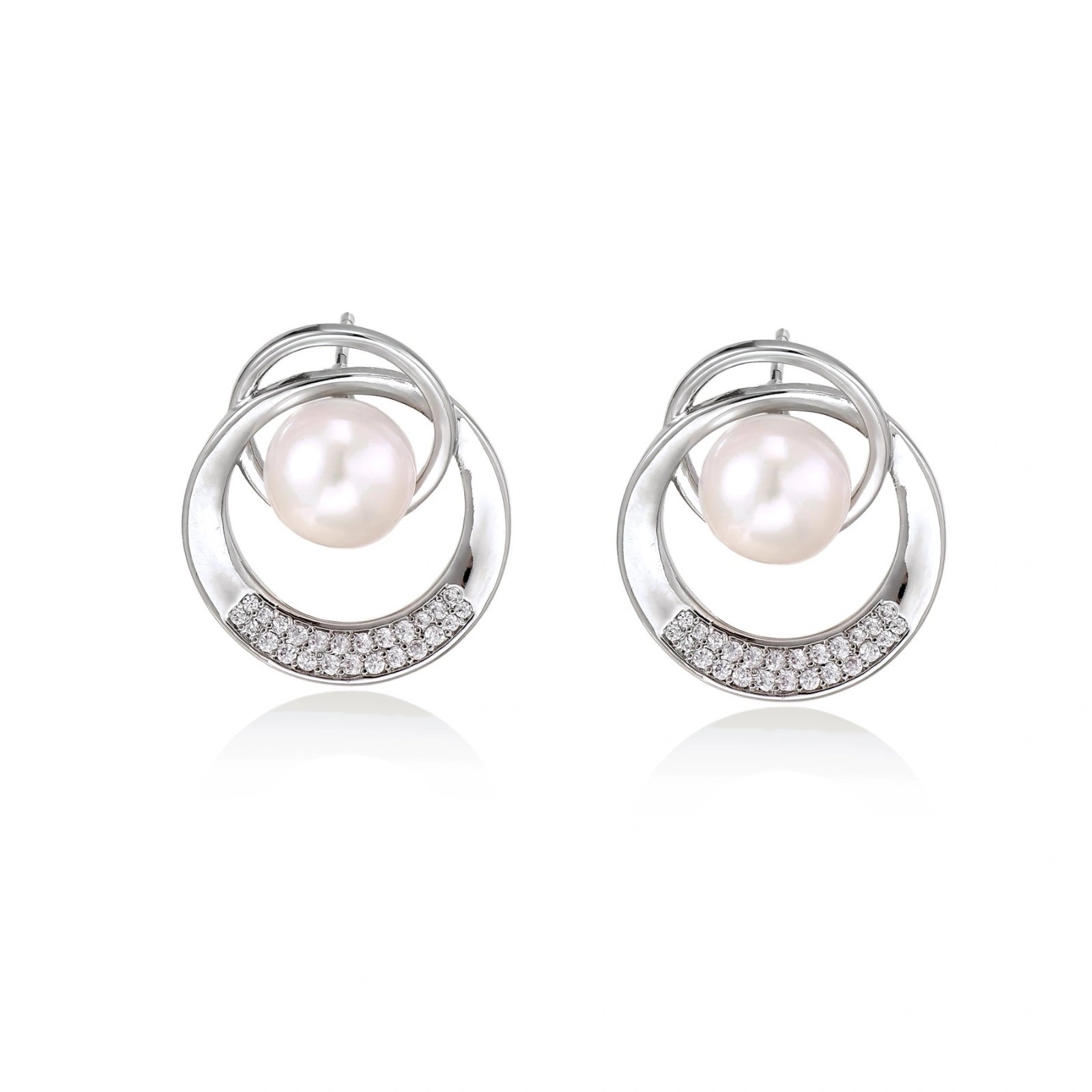 Pearl Orbit Studs by AlbaLuxe