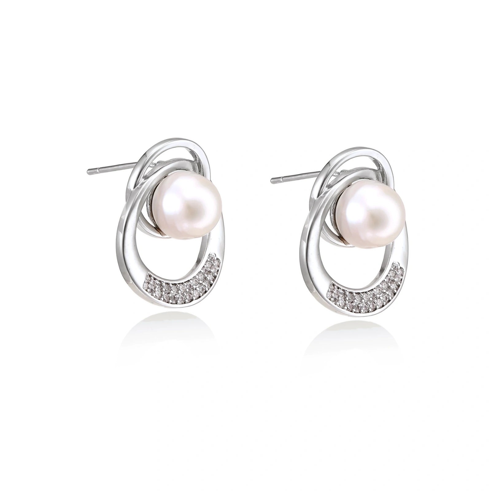 Pearl Orbit Studs by AlbaLuxe