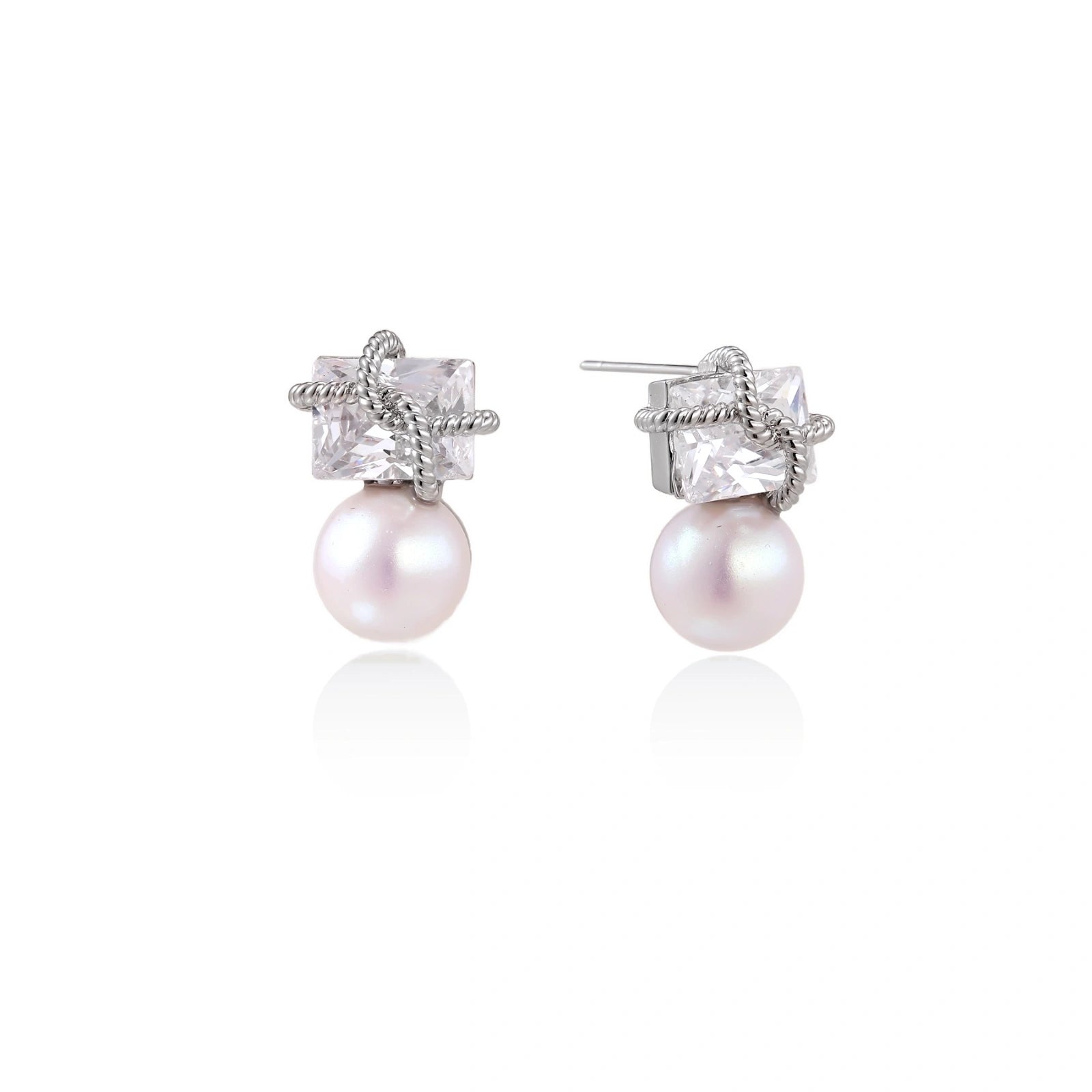 Stardust Pearl Drop Earrings by AlbaLuxe